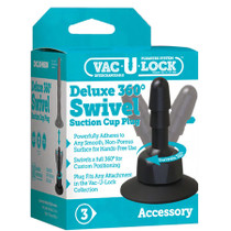 Vac-U-Lock - Deluxe 360 Swivel Suction Cup Plug- Black