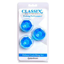 Pipedream Classix 3-Piece Deluxe Cock Ring Set Blue