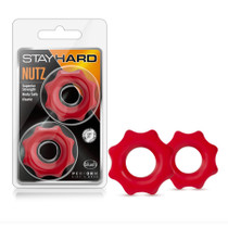 Blush Stay Hard Nutz Cockring 2-Pack Red