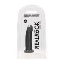 RealRock Ultra Realistic Dual Density Silicone 6 in. Bendable Dildo Black