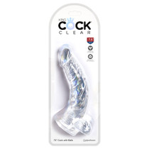 Pipedream King Cock Clear 7.5 in. Cock With Balls Realistic Suction Cup Dildo