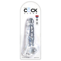 Pipedream King Cock Clear 8 in. Cock With Balls Realistic Suction Cup Dildo