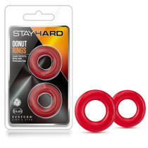 Blush Stay Hard Donut Rings Cockring 2-Pack Red
