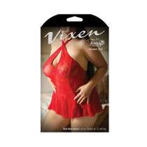 Fantasy Lingerie Vixen Hot Blooded Lace Dress & G-String Queen Size