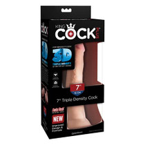 Pipedream King Cock Plus 7 in. Triple Density Cock Realistic Dildo With Suction Cup Beige