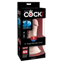 Pipedream King Cock Plus 5 in. Triple Density Cock Realistic Dildo With Suction Cup Beige