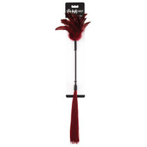 Sportsheets Sex & Mischief Shadow Feather Tickler Dual-Ended Flogger Burgundy