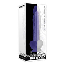 Evolved Luminous Stud Glow in the Dark 10.5 in. Dual Density Dildo With Balls Clear/Purple
