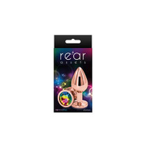 Rear Assets Rose Gold Anal Plug Medium Rainbow