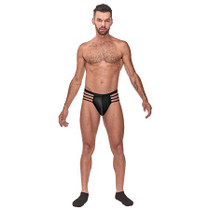 Male Power Cage Matte Cage Thong Blk SM