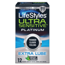 Lifestyles Ultra Sensitive Platinum Extra Lube 12 Pack