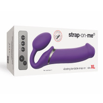 Strap-On-Me Rechargeable Remote-Controlled Silicone Vibrating Bendable Strap-On Purple XL