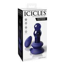 Pipedream Icicles No. 83 Vibrating Glass Massager With Suction Cup Blue