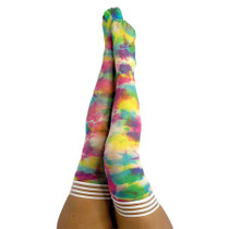 Kixies Gilly Rainbow Tie-Dye Thigh-High Size D