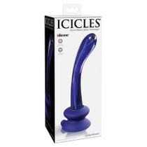 Pipedream Icicles No. 89 Curved Glass G-Spot Massager With Suction Cup Blue