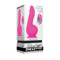 Evolved Ballistic Rechargeable Remote-Controlled Silicone Vibrator Dildo Pink