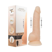 Naked Addiction Rechargeable Remote-Controlled 9 in. Silicone Thrusting Dildo Beige