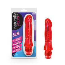 Blush Naturally Yours Salsa 6.75 in. Vibrating Dildo Red