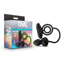 Blush Anal AdventuresPlatinum Silicone Anal Plug with Vibrating C-Ring Black