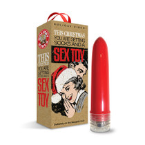 Naughty List Gift Socks And A Sex Toy 4in Multi-Speed Vibe W/Storage Bag
