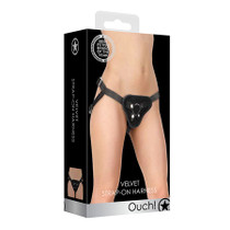 Ouch Velvet & Velcro Adjustable Harness with O-Ring