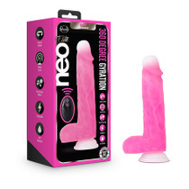 Blush Neo Elite Roxy 8 in. Silicone Gyrating Dildo with Balls & Suction Cup Pink