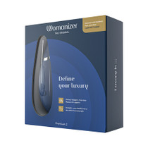 Womanizer Premium 2 Rechargeable Silicone Luxurious Pleasure Air Clitoral Stimulator Blueberry
