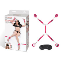 Lux Fetish 7-Piece Bed Spreader Playful Restraint System Hot Pink