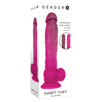 Gender X Sweet Tart Color-Changing 8.25 in. Realistic Silicone Dildo With Balls Burgundy/Pink