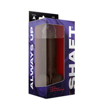 Shaft Model A 9.5 in. Dual Density Silicone Dildo with Balls & Suction Cup Mahogany