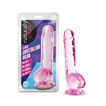 Naturally Yours Crystalline Dildo 8in Rose