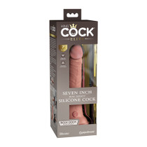 Pipedream King Cock Elite 7 in. Dual Density Silicone Cock Realistic Dildo With Suction Cup Beige