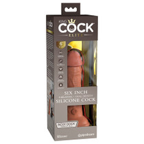 King Cock Elite Vibrating Silicone Dual Density Cock 6in Tan