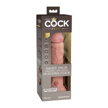 King Cock Elite Vibrating Silicone Dual Density Cock 8in Light