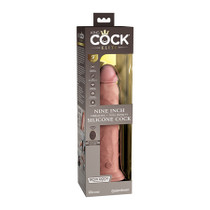 King Cock Elite Vibrating Silicone Dual Density Cock with Remote 9in Light