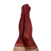Kixies Holly Shimmer Thigh-High Cranberry Size D