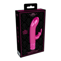 Shots Royal Gems Dazzling Rechargeable Silicone Miniature Rabbit Vibrator Pink