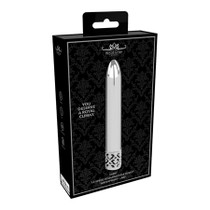 Shots Royal Gems Shiny Rechargeable 10-Speed Bullet Vibrator Silver