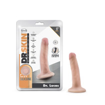 Blush Dr. Skin Silicone Dr. Lucas Realistic 5 in. Posable Dildo with Suction Cup Beige