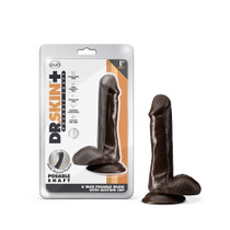 Dr. Skin Plus Posable Dildo With Balls 6in Chocolate