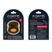 Forto F-22 Liquid Silicone Cock & Ball D-Ring Small Black