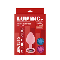 Luv Inc Jp32 Jeweled Medium Plug Silicone with 3-Piece Interchangeable Gems Pink