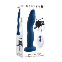 Gender X Snuggle Up Vibrator and Strap-On Harness Blue