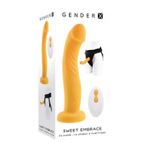 Gender X Sweet Embrace Vibrator and Strap-On Harness Yellow