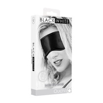 Ouch! Black & White Satin Eye Mask Blindfold Black
