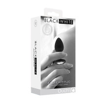Ouch! Black & White Silicone Butt Plug With Removable Jewel Black