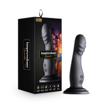 Blush Impressions Amsterdam Rechargeable Silicone 6.5 in. Vibrating Dildo with Suction Cup Black