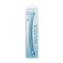 RealRock Crystal Clear Non-Realistic 17 in. Double Dildo Blue