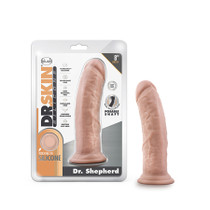 Blush Dr. Skin Silicone Dr. Shepherd Realistic 8 in. Posable Dildo with Suction Cup Beige