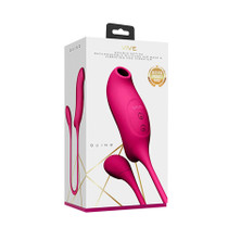 VIVE QUINO Rechargeable Air Wave & Vibrating Silicone Egg Vibrator Pink
